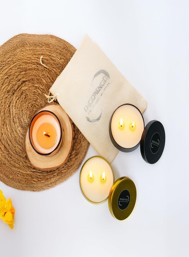 Encebience Premium Scented Tin Jar Candle | 100% Pure Plant-Based Soy Wax | Evening Whispers Aroma | 2-Wick Matte Black Jar Home Décor & Aromatherapy Candle - 170 gm | Up to 30Hrs Burn Time - Image 3